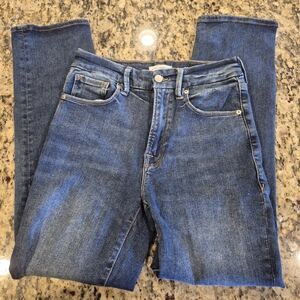 Good American Straight Leg Blue Jeans